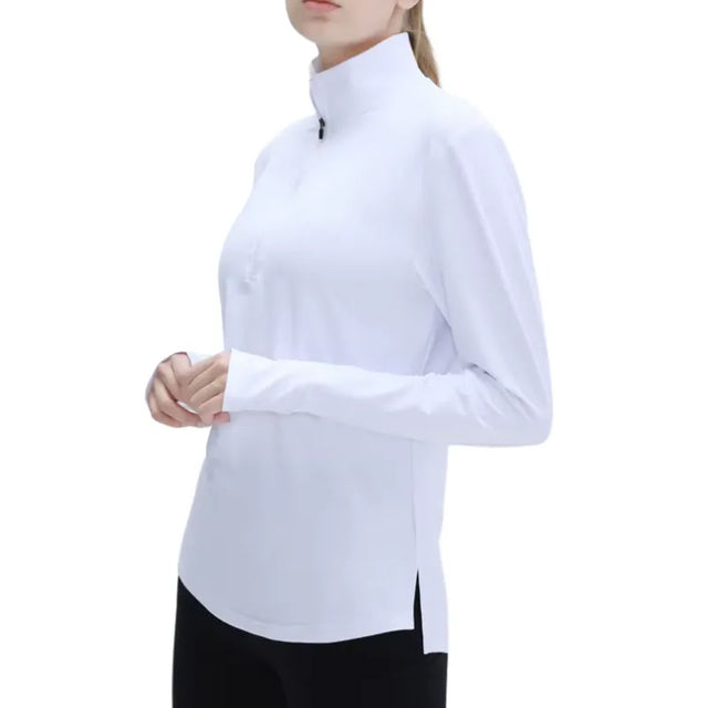 AR56 Fit™ - T-Shirt Manches Longues Sport Femme Col Zippée