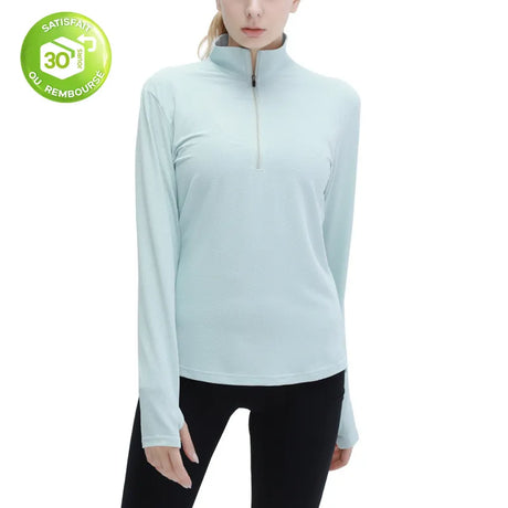 AR56 Fit™ - T-Shirt Manches Longues Sport Femme Col Zippée