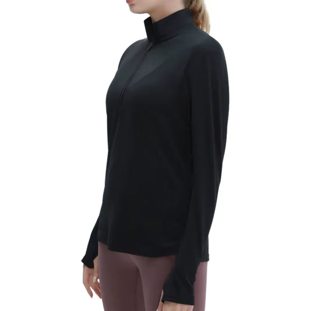 AR56 Fit™ - T-Shirt Manches Longues Sport Femme Col Zippée